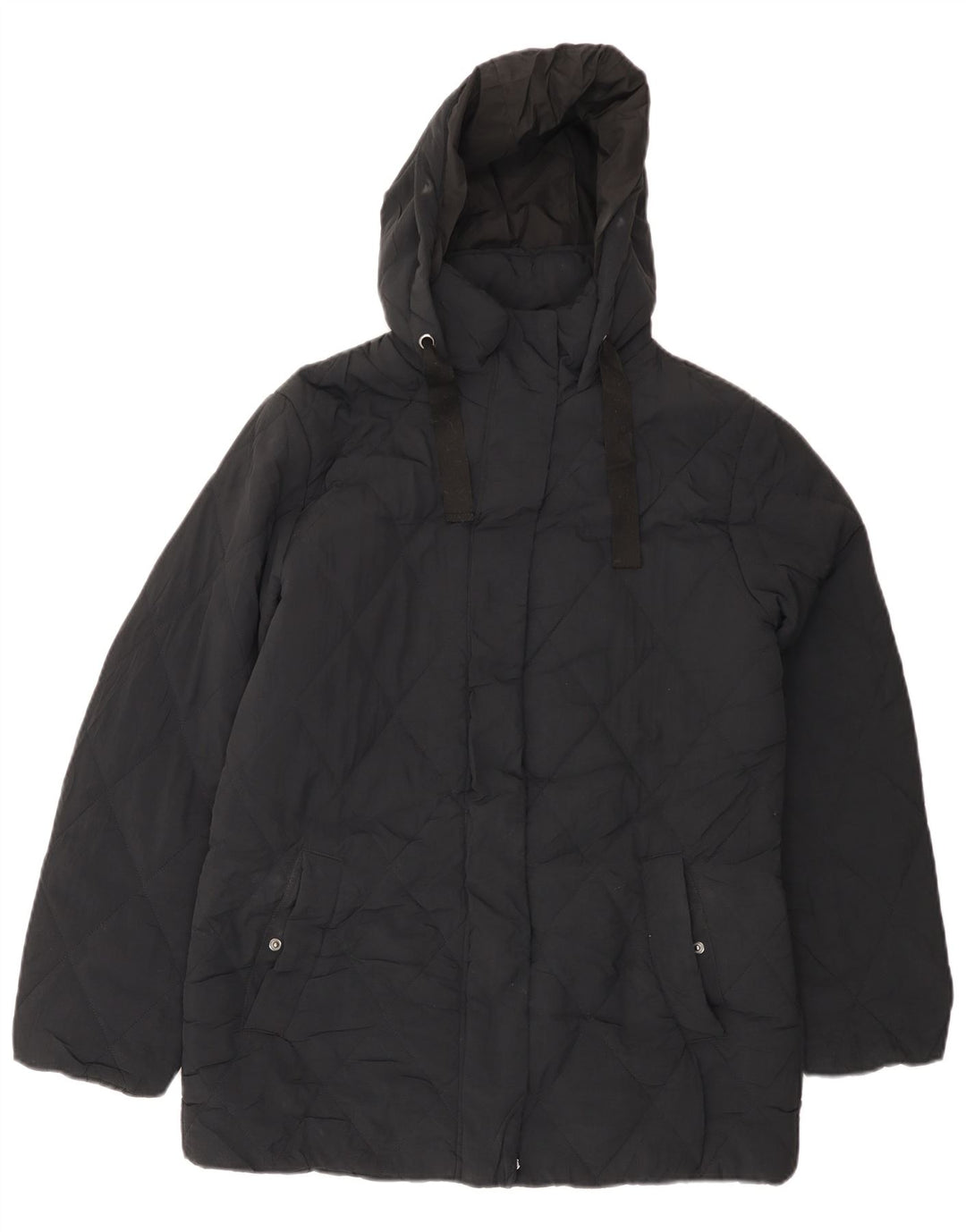 Giacca imbottita oversize con cappuccio da donna Marks & Spencer UK 8 piccola nera