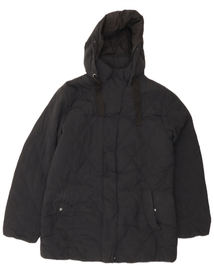 Giacca imbottita oversize con cappuccio da donna Marks & Spencer UK 8 piccola nera