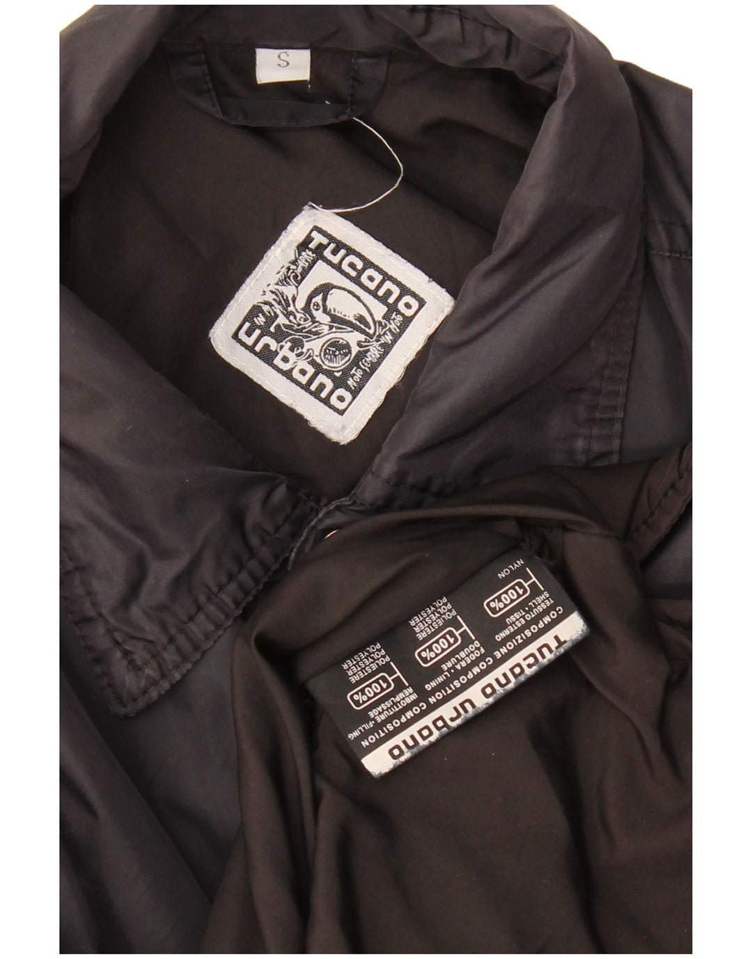 TUCANO URBANO Mens Windbreaker Jacket UK 36 Small Black Nylon