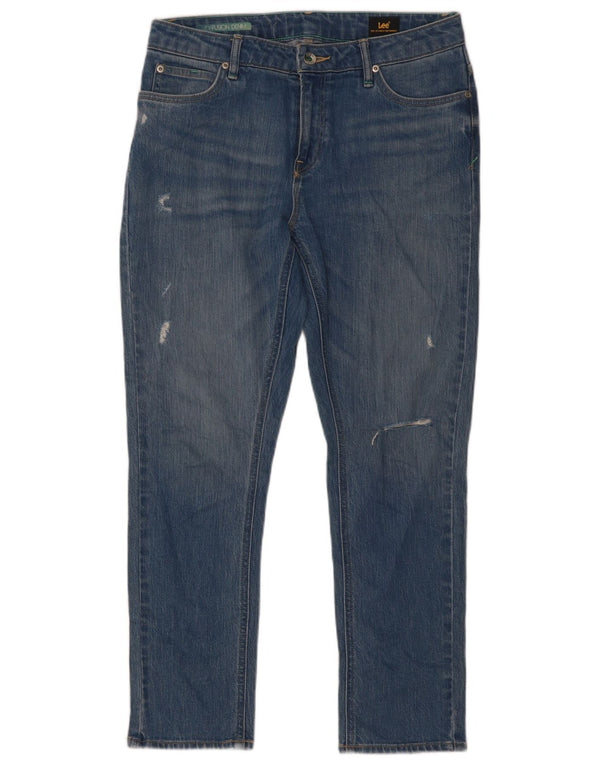 Jeans slim effetto invecchiato Lee da donna W27 L26 cotone blu