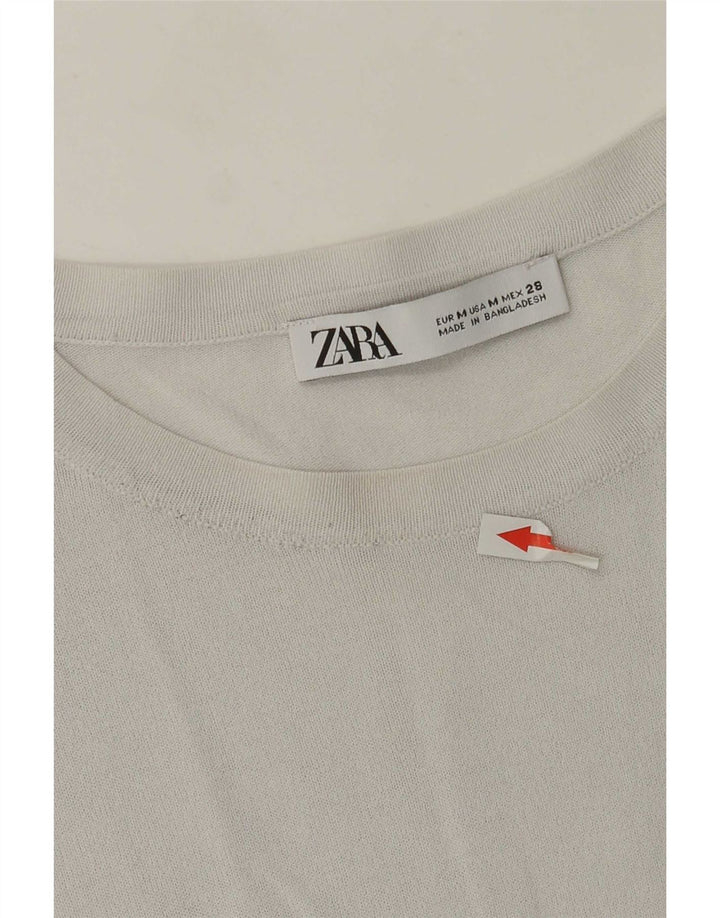 Top Zara da donna a maniche lunghe UK 12 in viscosa grigio medio