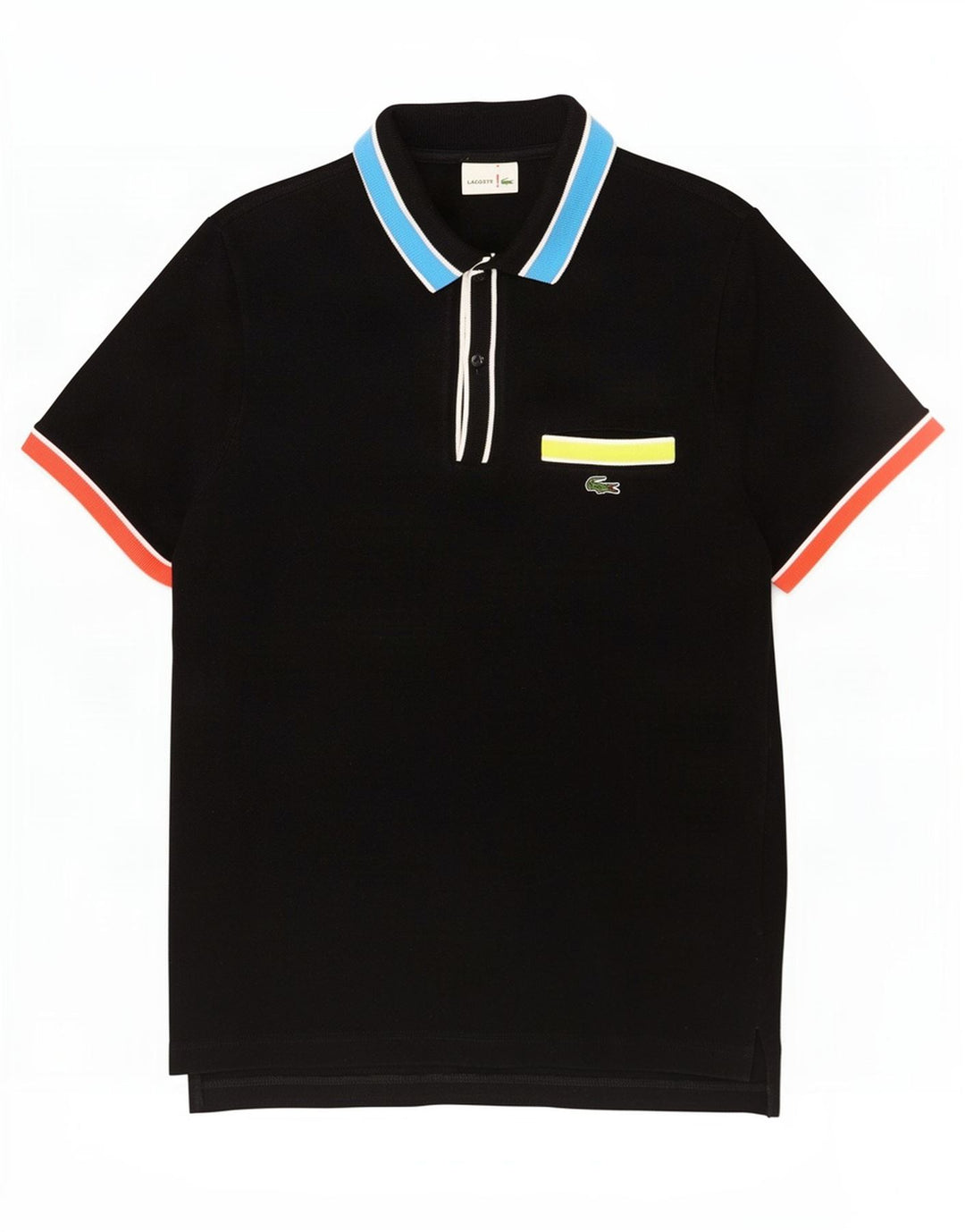 Polo da uomo Lacoste taglia 4 media in cotone color block nero