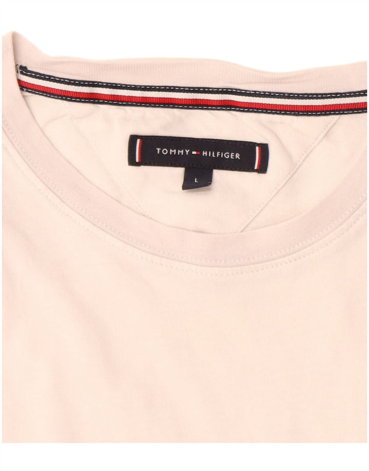 Tommy Hilfiger Uomo Top Manica Lunga Grande Cotone Bianco