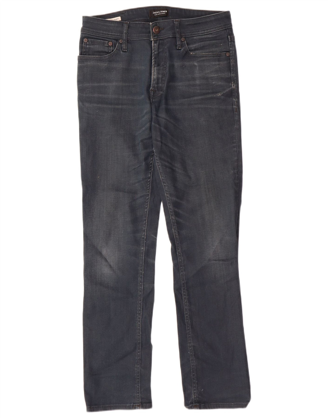 JACK & JONES Jeans dritti Clark da uomo W30 L29 cotone blu navy