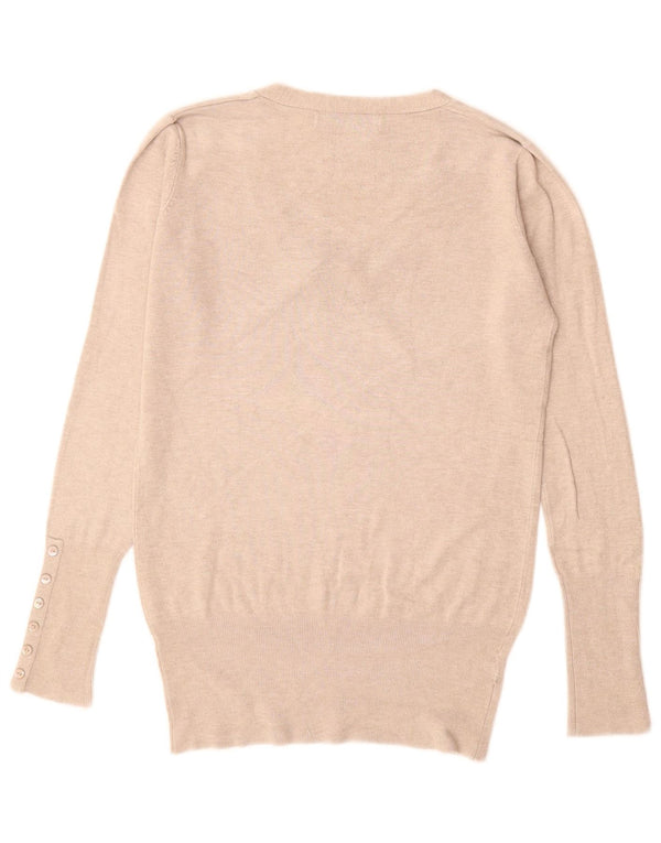 Maglione ZARA da donna con scollo a V UK 12 Beige medio