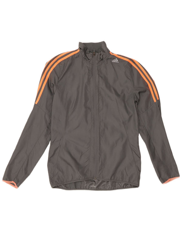 ADIDAS Womens Clima Proof Tracksuit Top Jacket UK 8/10 Small Grey