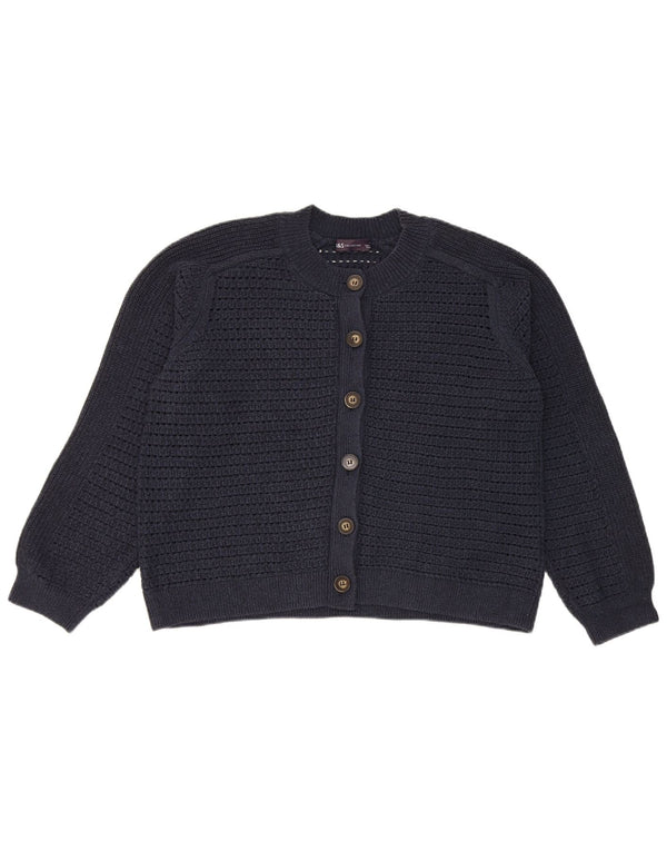Maglione cardigan corto da donna Marks & Spencer UK 16 grande cotone blu navy