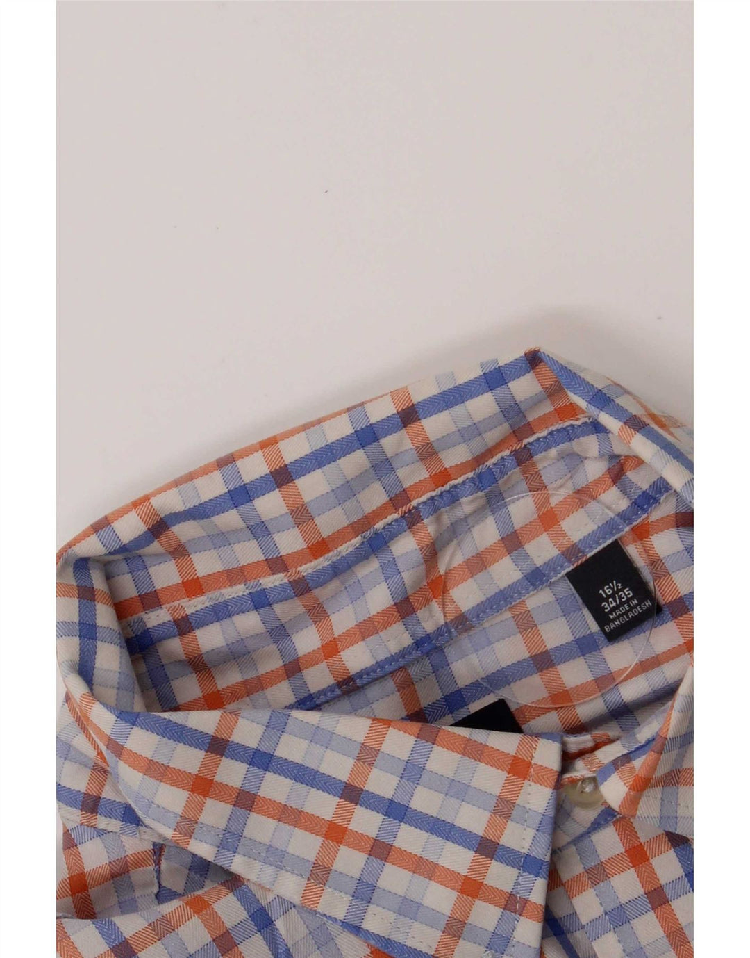 Camicia da uomo Chaps taglia 16 1/2 grande cotone a quadri blu