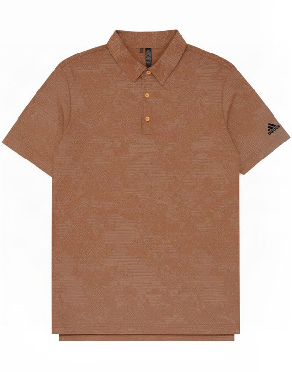 Polo Adidas da uomo grande in poliestere geometrico marrone