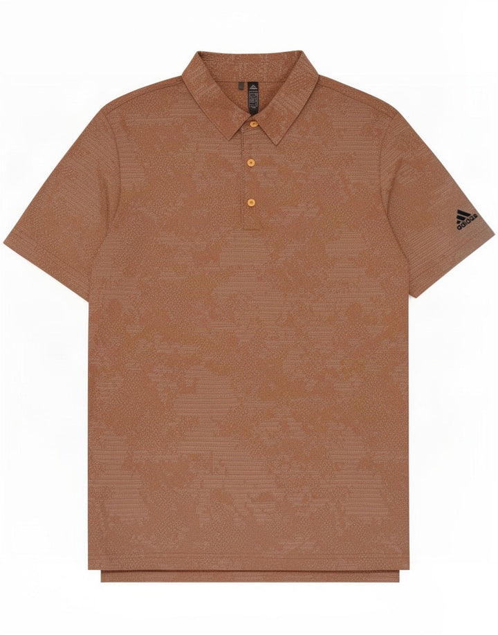 Polo Adidas da uomo grande in poliestere geometrico marrone