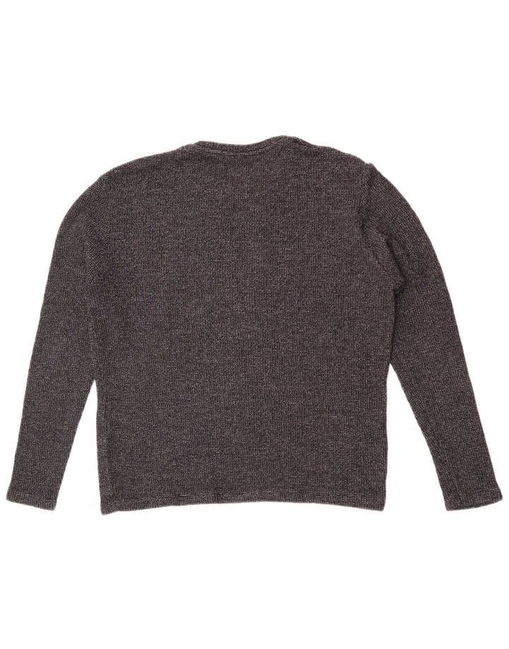 Maglione maglione girocollo da donna Zara UK 14 Cotone grigio medio