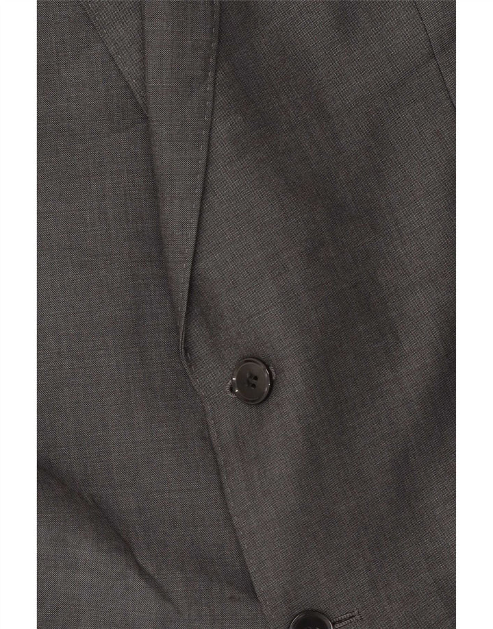 Giacca blazer lunga a 2 bottoni Marks & Spencer da uomo UK 44 2XL Lana grigia