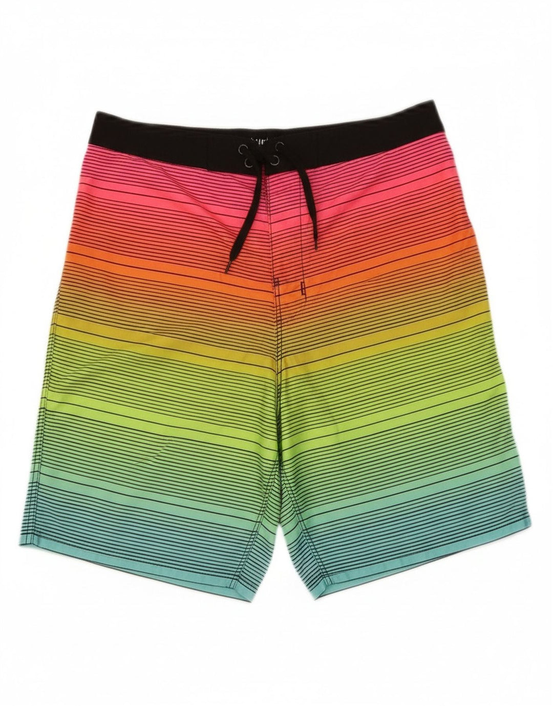 HURLEY Boys Swimming Shorts 15-16 Years XL Multicoloured Striped Polyester