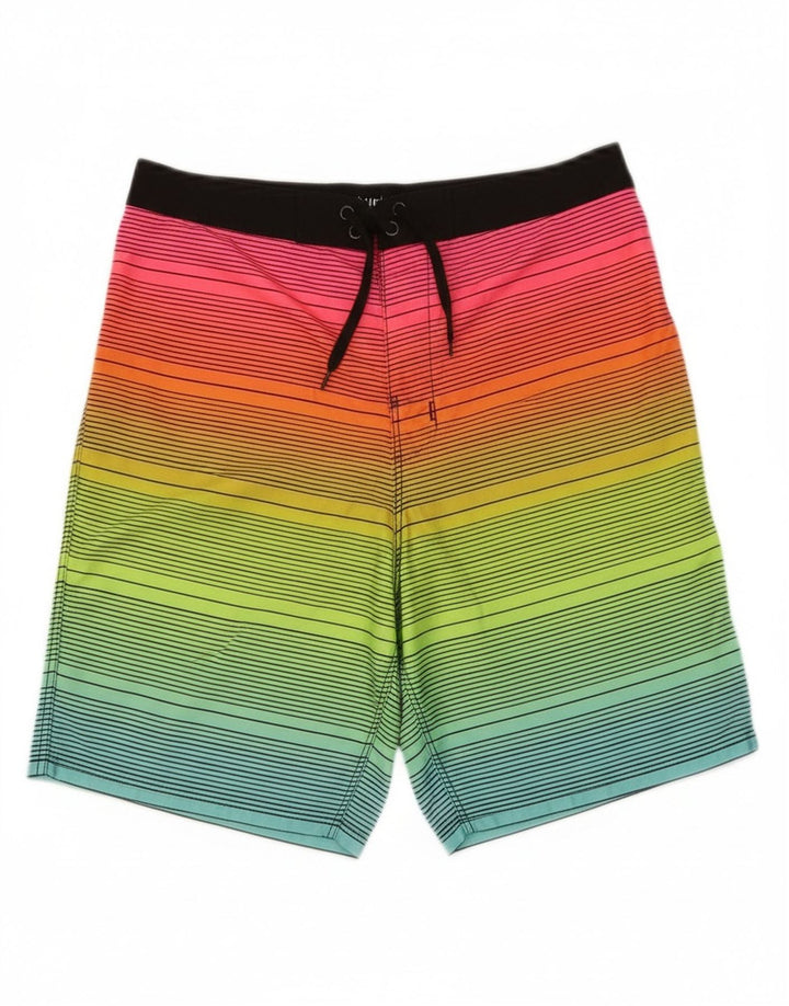HURLEY Boys Swimming Shorts 15-16 Years XL Multicoloured Striped Polyester