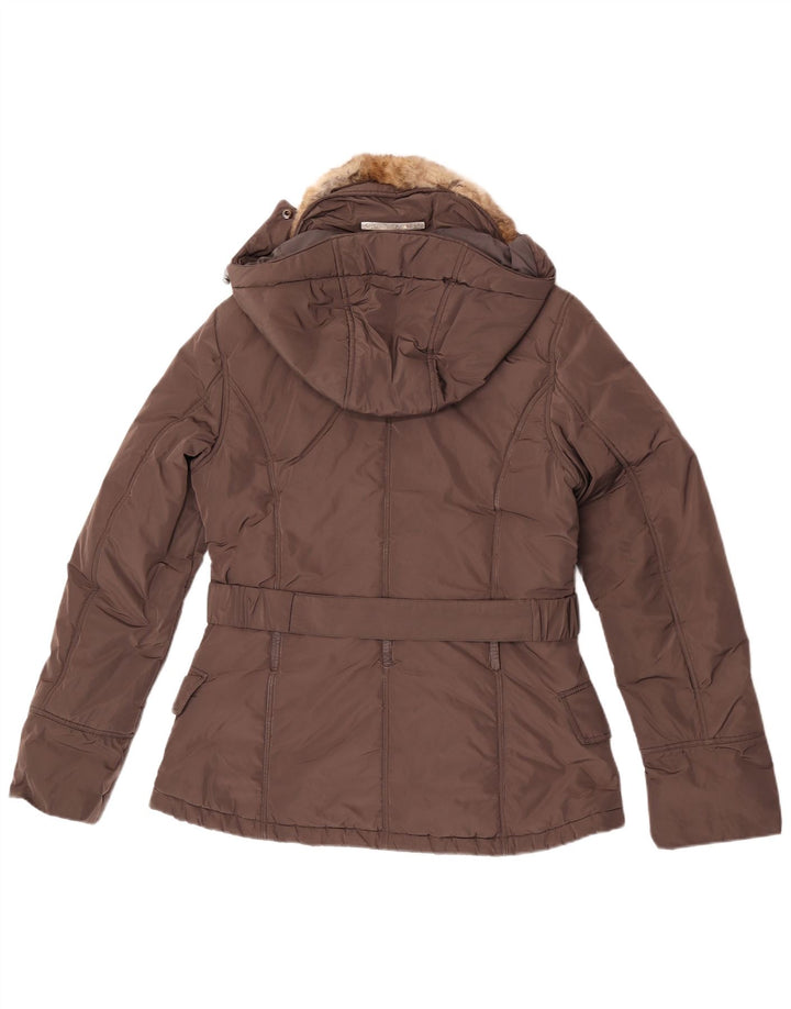 Giacca imbottita con cappuccio da donna Slam UK 16 grande poliestere marrone