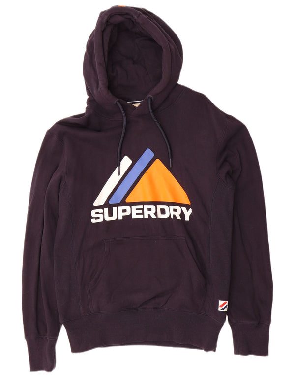Felpa con cappuccio grafica da uomo Superdry Small in cotone blu navy