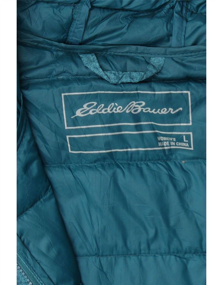 Cappotto imbottito con cappuccio da donna EDDIE BAUER UK 14 grande blu
