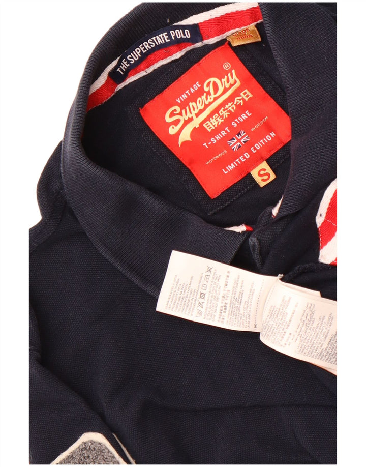 Polo grafica da uomo Superdry Small in cotone blu navy