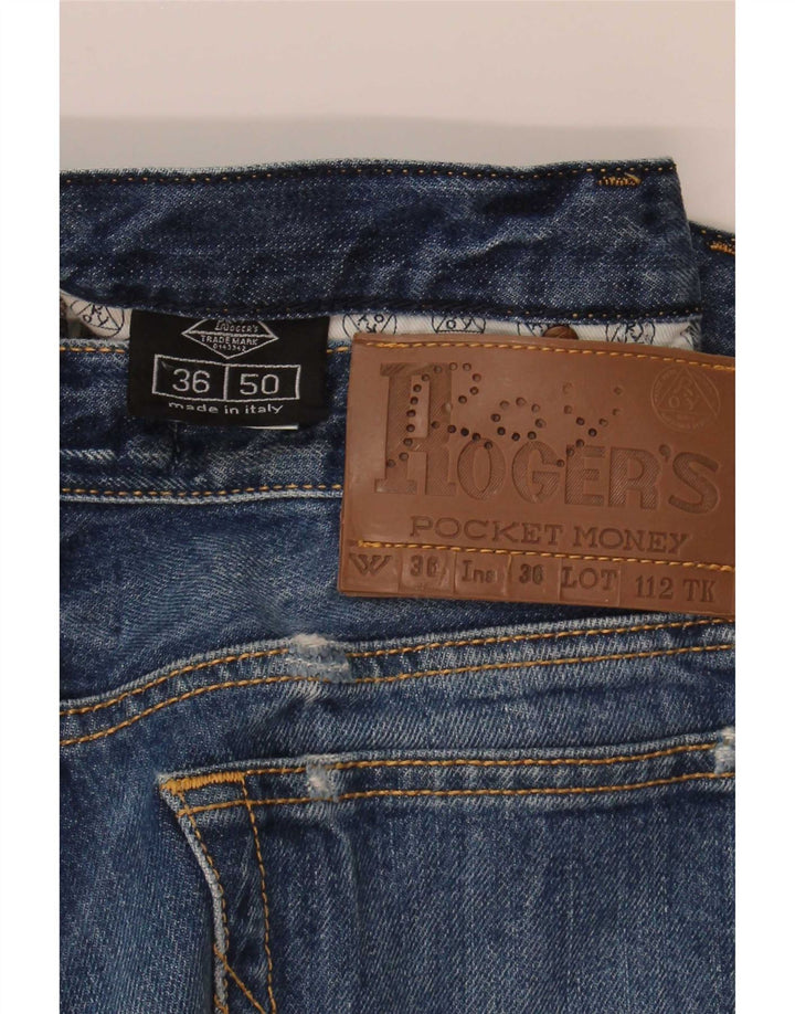 Pantaloncini di jeans invecchiati Thanaz da uomo Roy Rogers IT 50 Large W36 Blu
