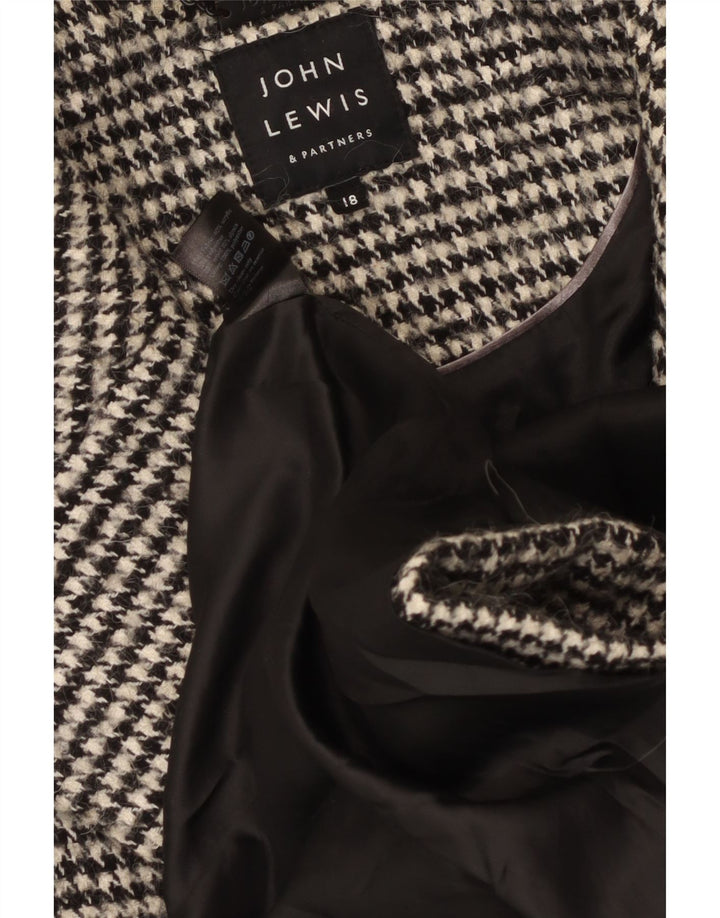 Cappotto doppiopetto oversize da donna John Lewis UK 18 XL pied de poule nero