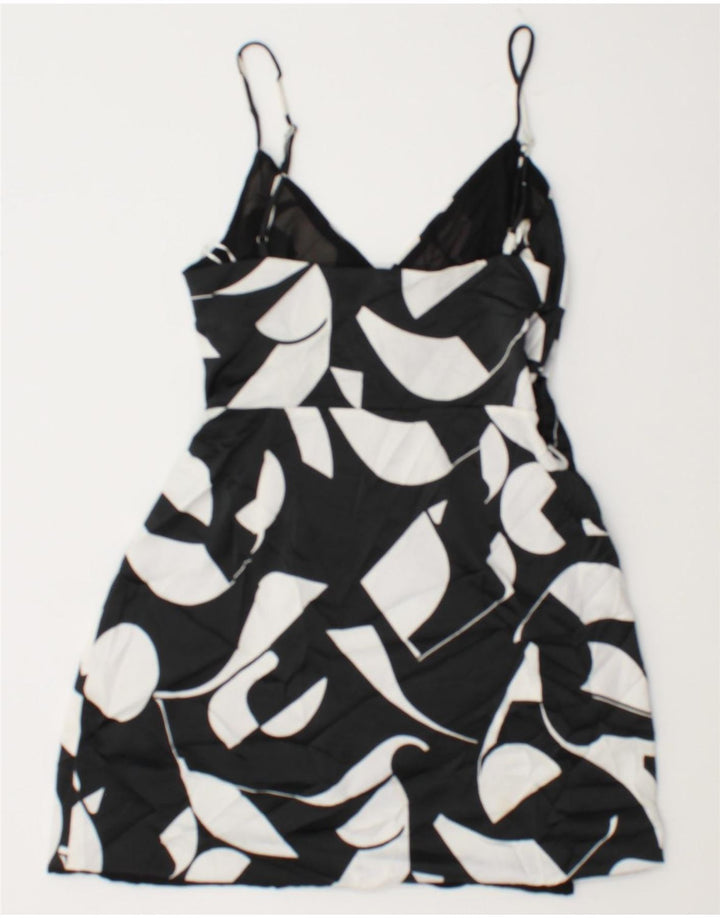 Mini prendisole Zara da donna UK 8 piccolo nero geometrico