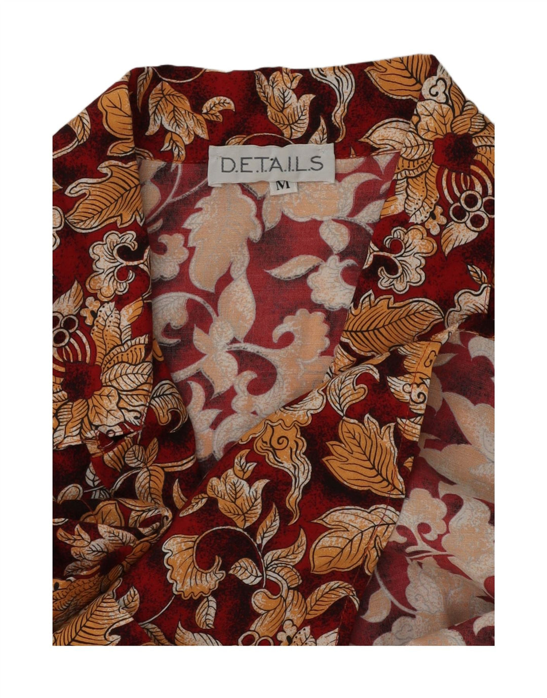 VINTAGE Womens Short Sleeve Shirt UK 14 Medium Red Floral Vintage Vintage and Second-Hand Vintage from Messina Hembry 