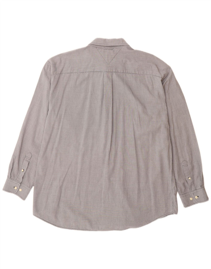 Camicia da uomo Tommy Hilfiger XL in cotone pied de poule grigio