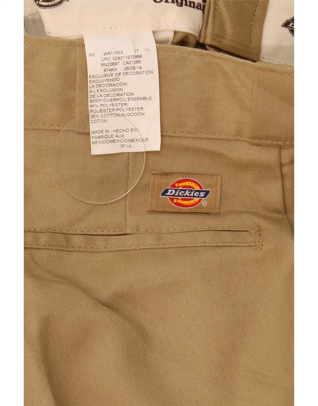 Pantaloni chino dritti da uomo Dickies W30 L32 poliestere marrone