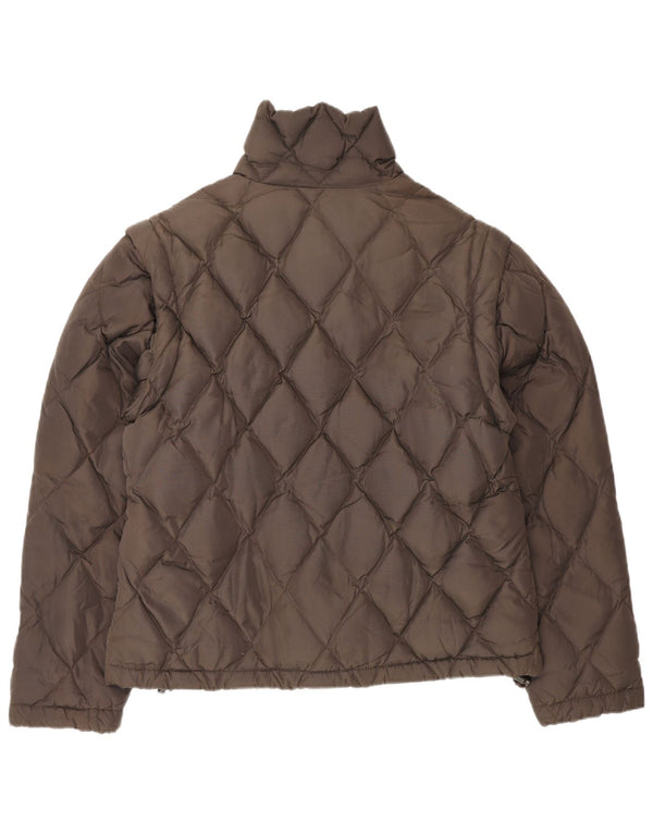 Giacca trapuntata imbottita da donna Armani Jeans UK 14 Large Marrone Poliammide