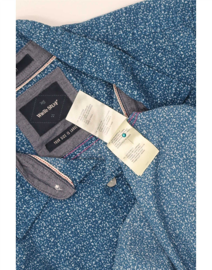 Camicia slim fit da uomo White Stuff, cotone maculato blu grande