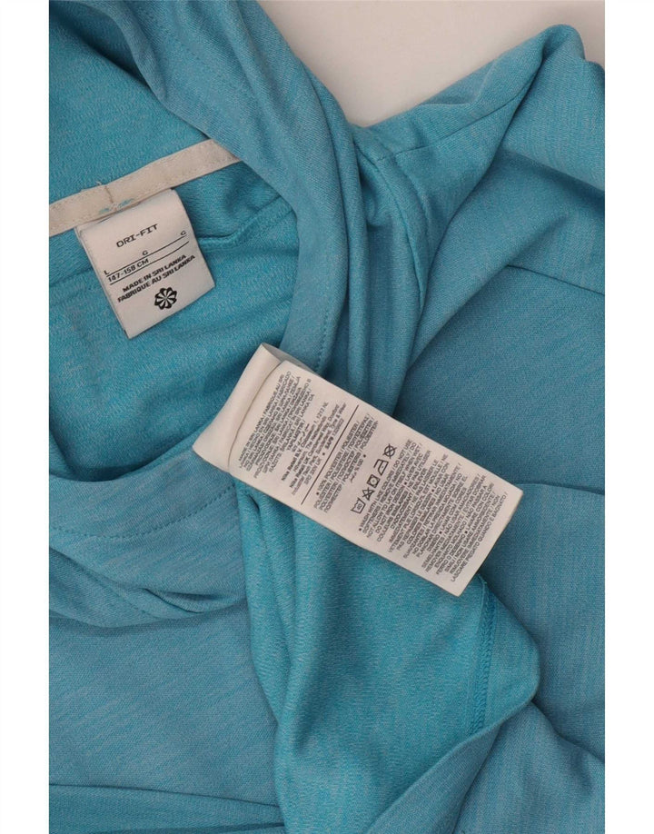 Maglia Nike da ragazzo Dri Fit con cappuccio a maniche lunghe 12-13 anni, grande, in poliestere blu