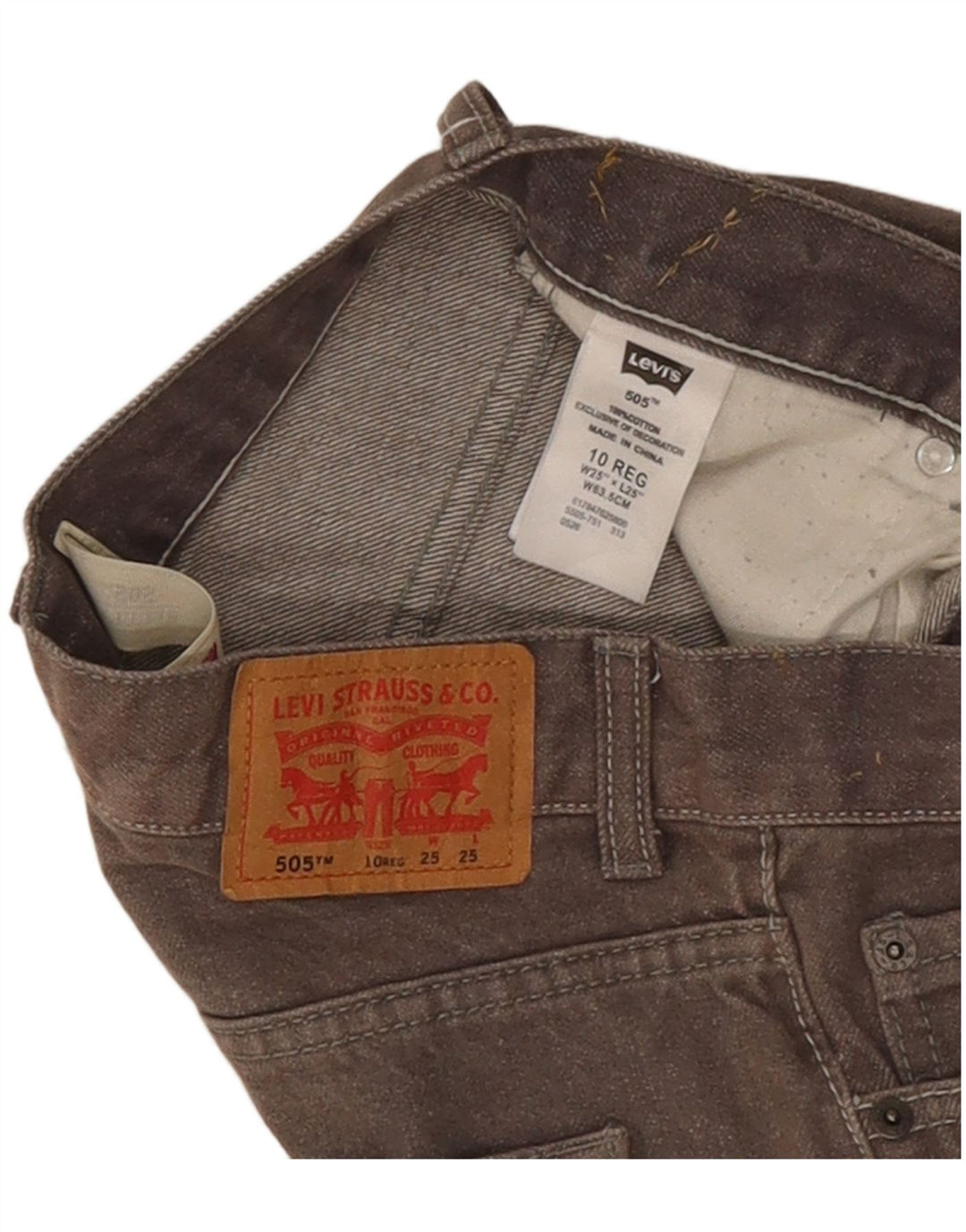 Jeans dritti regolari 505 da donna Levi's W25 L25 cotone grigio