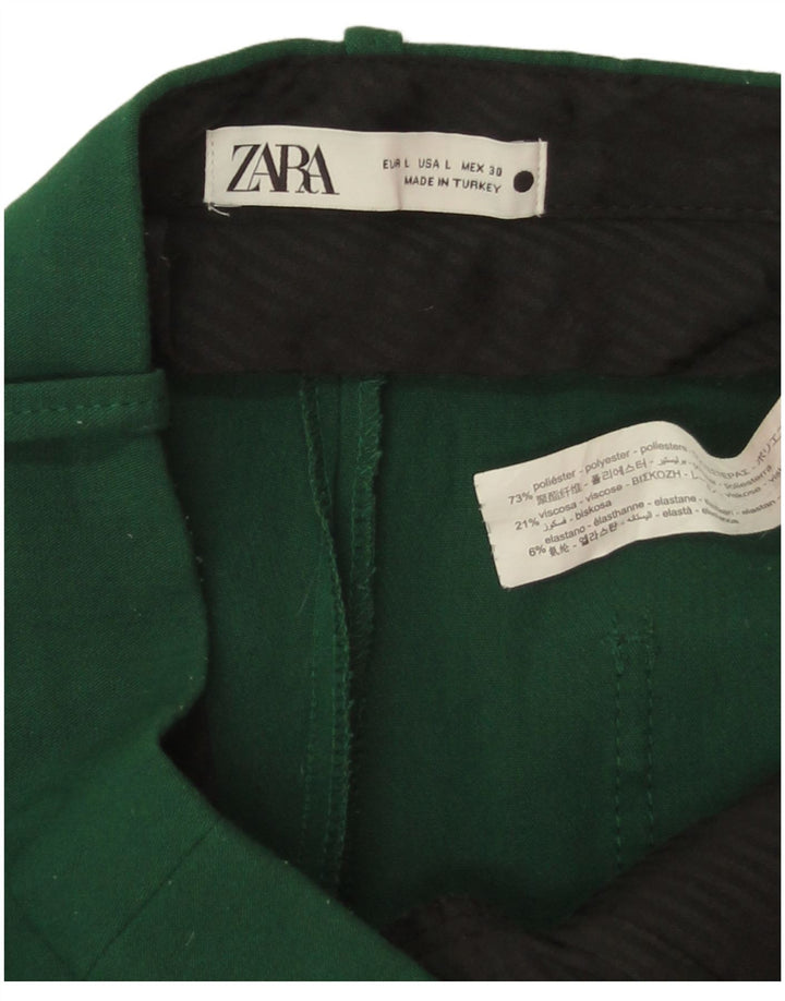 Pantaloni corti dritti da donna Zara grandi W30 L24 poliestere verde