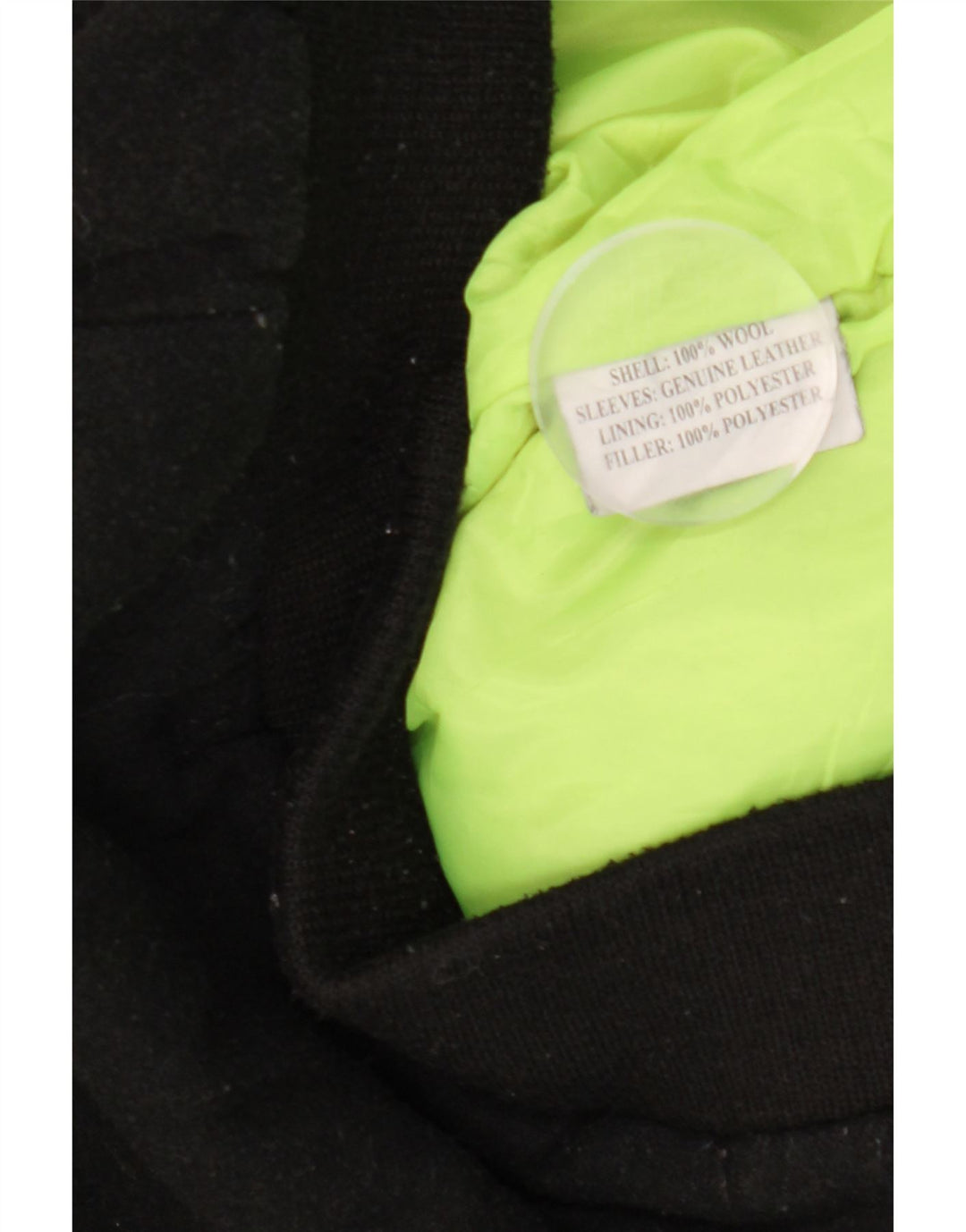Dolly Noire Bomber grafico da uomo UK 40 Large Black Wool