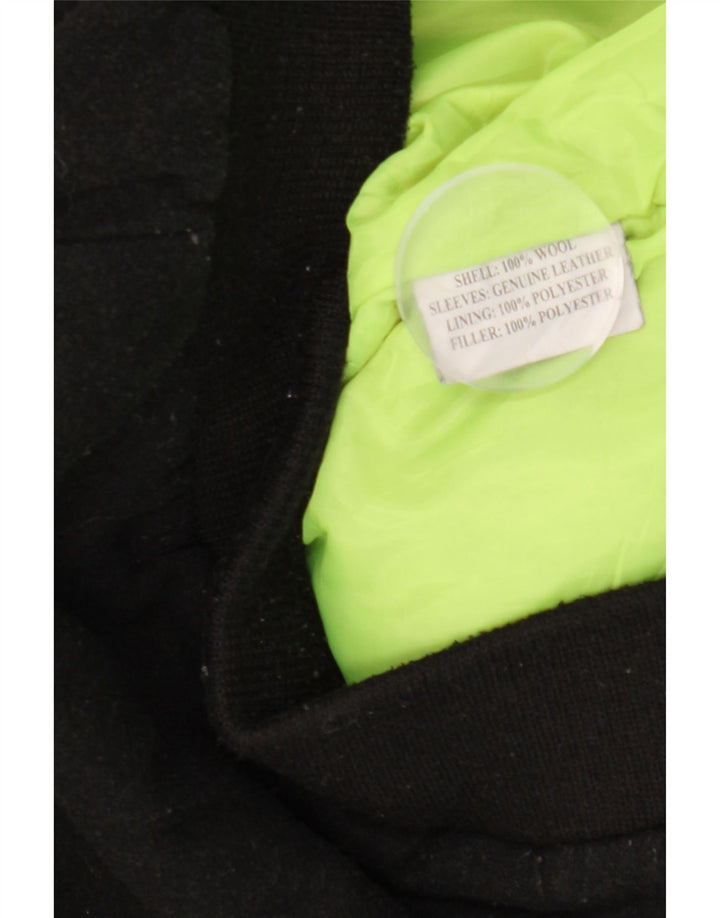 Dolly Noire Bomber grafico da uomo UK 40 Large Black Wool