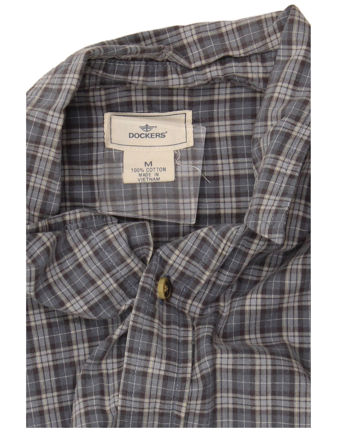 DOCKERS Camicia da uomo in cotone a quadri blu medio