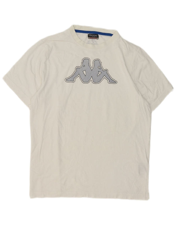 T-shirt grafica da uomo Kappa Top in cotone bianco medio