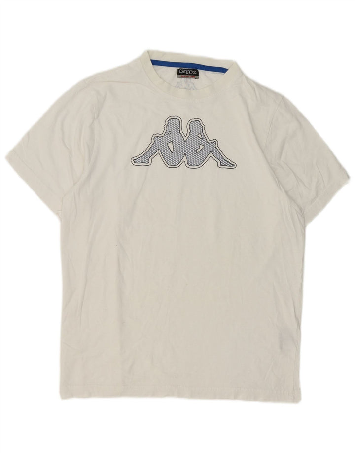 T-shirt grafica da uomo Kappa Top in cotone bianco medio