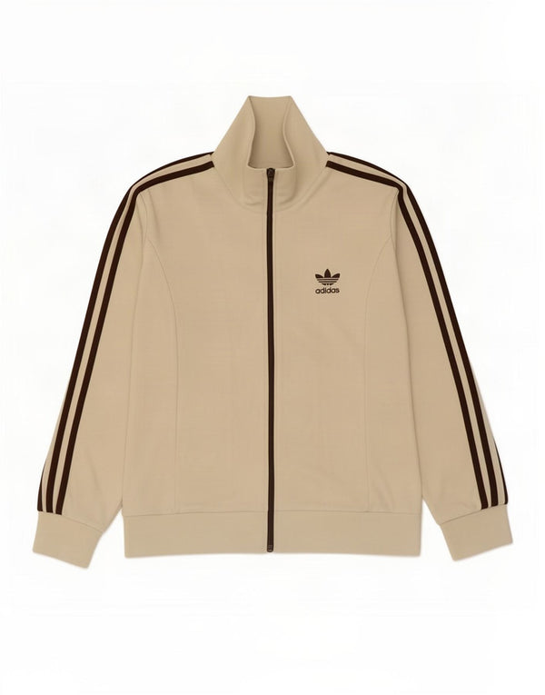 Giacca da ginnastica da donna Adidas UK 14 cotone beige medio