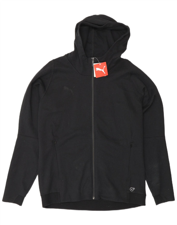 Felpa con cappuccio e zip da uomo Puma grande in cotone nero