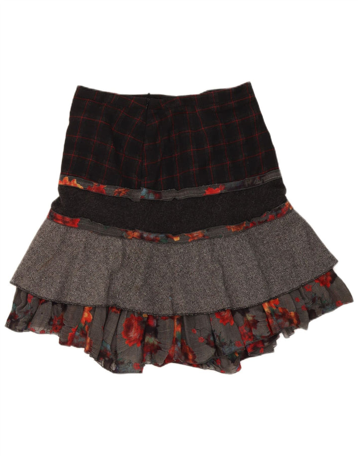 Gonna a strati da donna Bellissima W32 grande lana patchwork multicolore