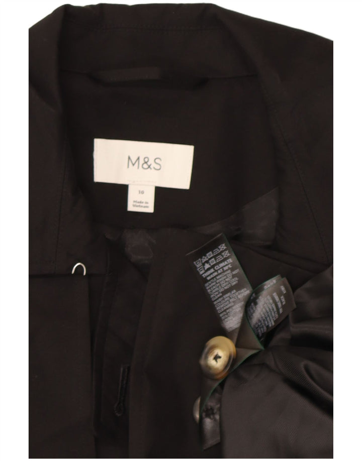 Trench doppiopetto da donna Marks & Spencer UK 10 piccolo nero