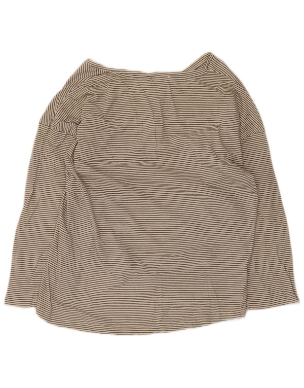 Top Zara da donna oversize a maniche lunghe UK 10 piccolo cotone a righe bianche