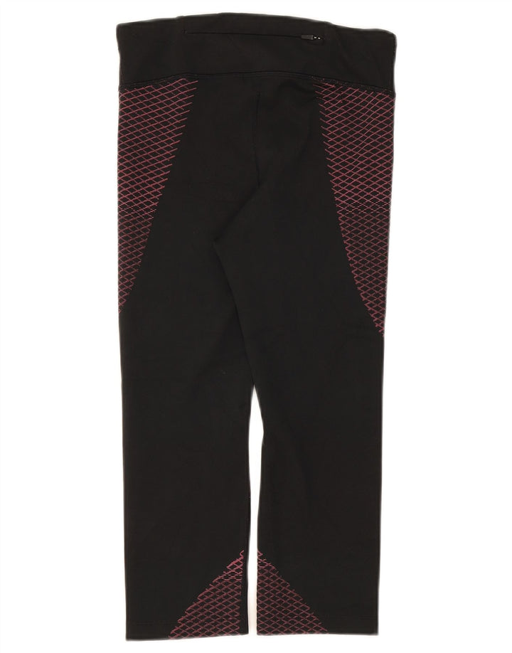 Leggings Nike Dri Fit Capri da donna UK 8 Small Nero Poliestere geometrico