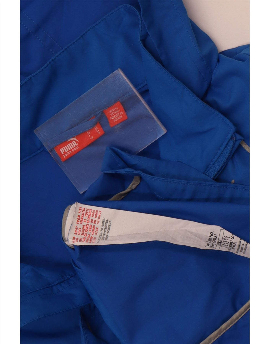 Giacca antipioggia con cappuccio da donna Puma UK 16 Large Blu Poliestere