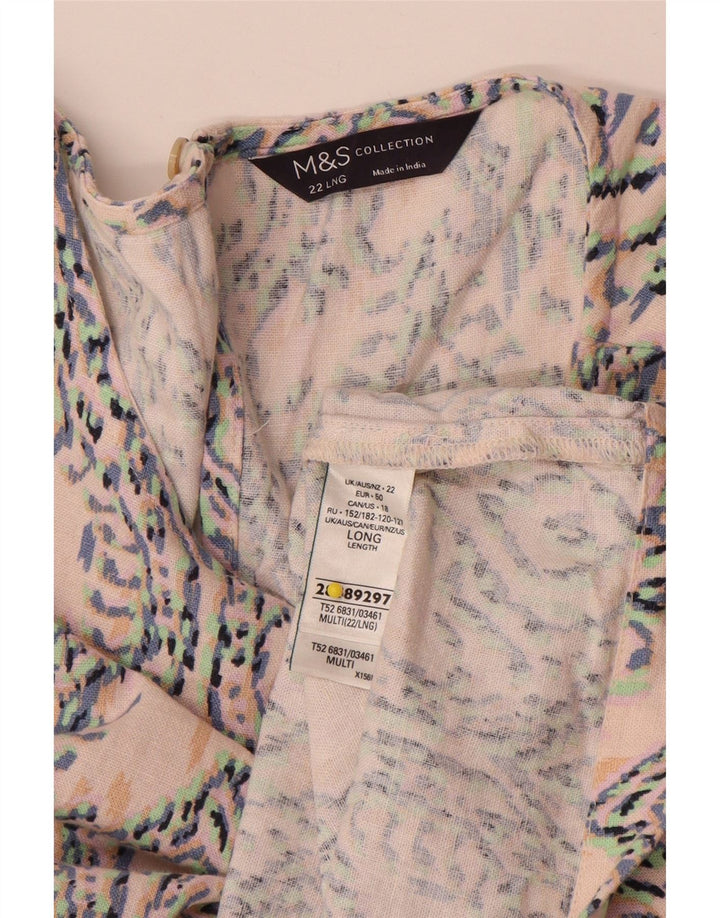 Abito a trapezio senza maniche da donna Marks & Spencer UK 22 3XL Ikat multicolore
