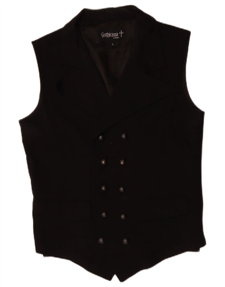 GOTHICANA BY EMP Gilet da uomo grande nero in poliestere