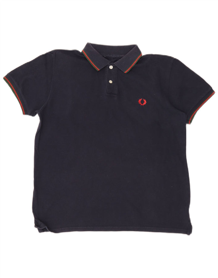 Polo da uomo Fred Perry in cotone blu navy medio