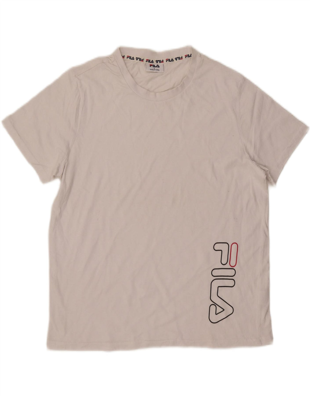 T-shirt grafica da uomo Fila Top grande in cotone bianco