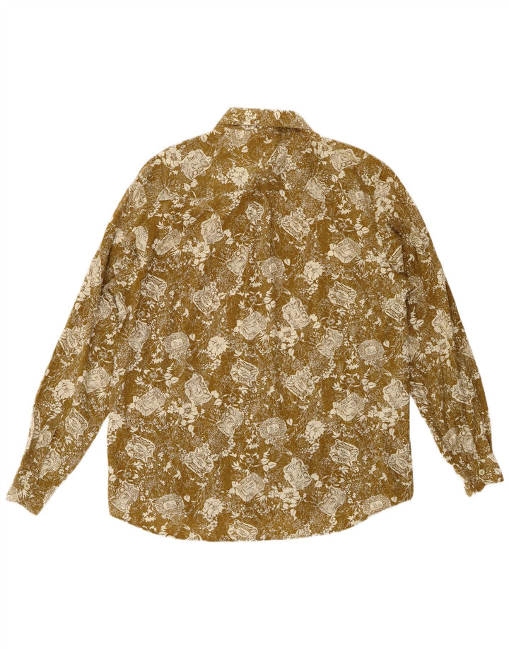 Camicia da uomo vintage grande floreale verde